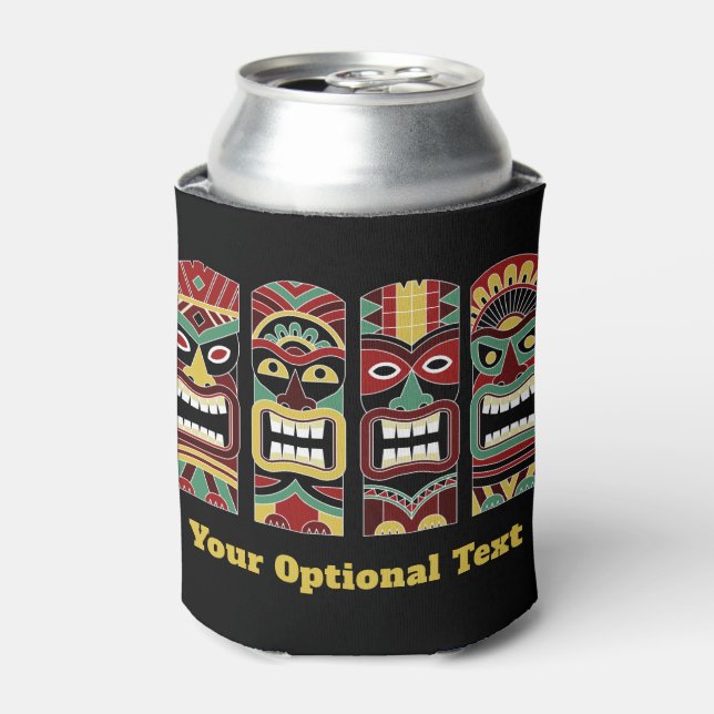 Cool Tiki Totems custom text can cooler (Can Front)