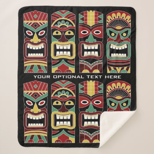 Cool Tiki Totems custom text fleece blankets