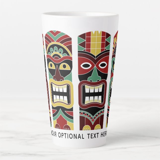 Cool Tiki Totems custom text Latte mug (Front)