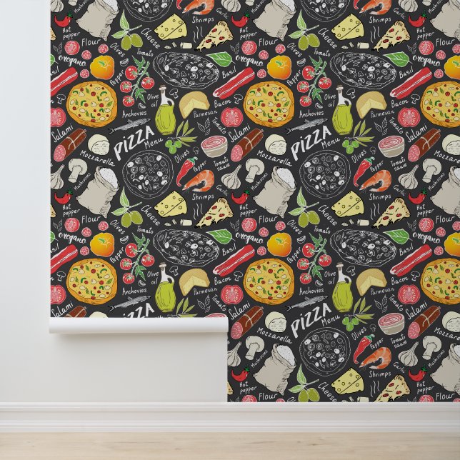 Cool tile pizza pattern wallpaper  (Application)