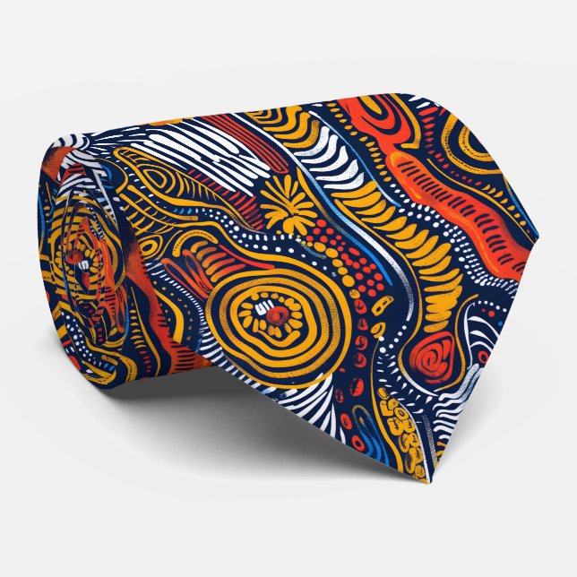 Cool tiled African pattern Neck Tie (Rolled)