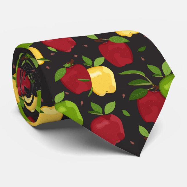 cool tiled apple pattern fruit neck tie (Rolled)