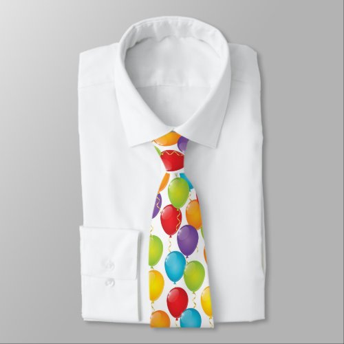 cool tiled balloon party pattern neck tie