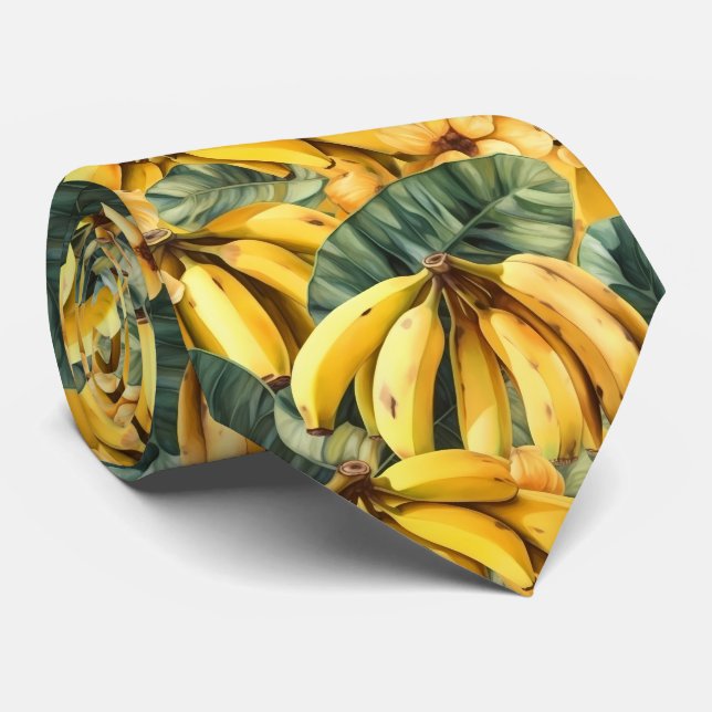 Cool tiled banana pattern fruit neck tie (Rolled)
