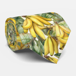 Cool tiled banana pattern fruit  neck tie