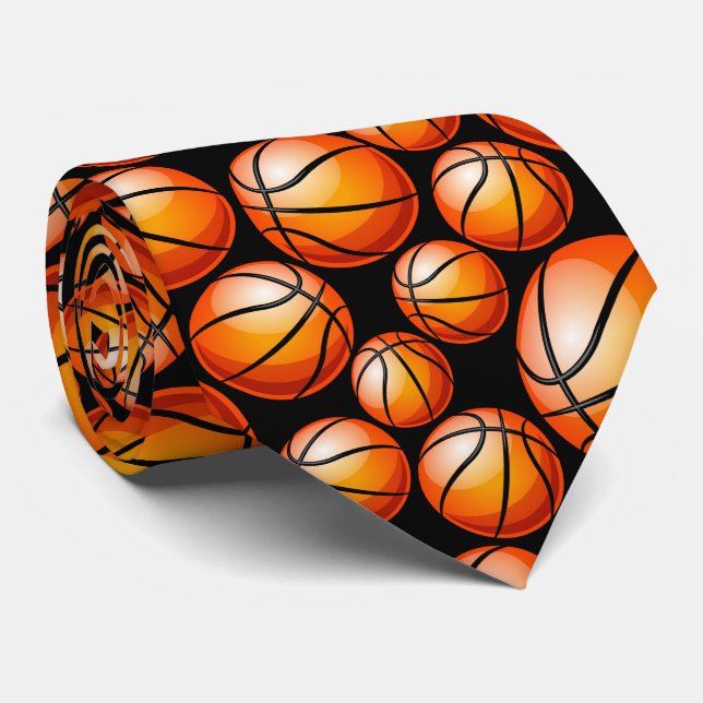 cool tiled Basketball lovers sports  Neck Tie (Rolled)