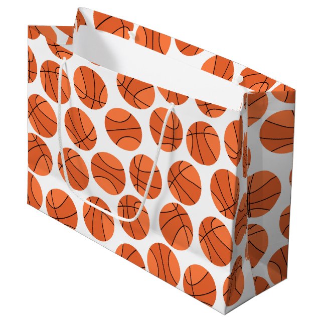 cool tiled basketball sports pattern  large gift bag (Front Angled)