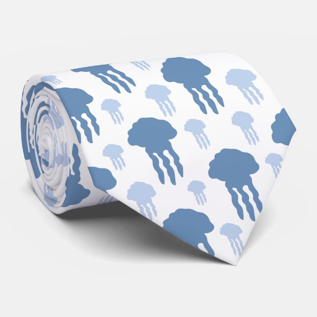 cool tiled beach jellyfish  neck tie (Rolled)