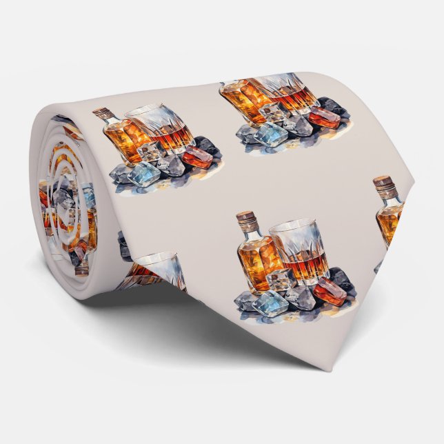 Cool tiled bourbon pattern  neck tie (Rolled)