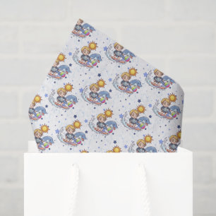 cool tiled boy dolphin beach party  tissue paper