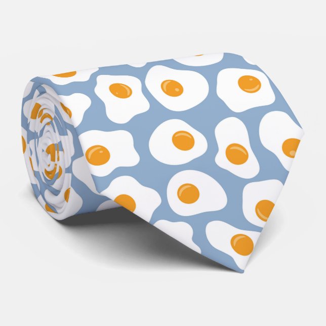 cool tiled breakfast egg pattern  neck tie (Rolled)