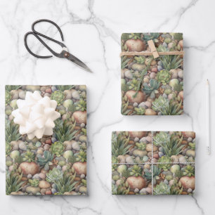 cool tiled cactus pattern party Wrapping  Paper Sheets