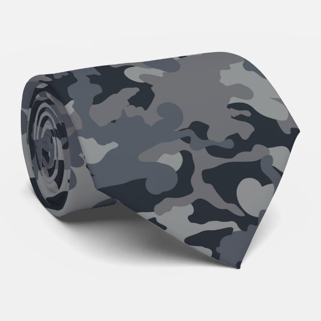 cool tiled camo pattern  neck tie (Rolled)