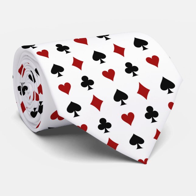 cool tiled card gambling pattern neck tie (Rolled)