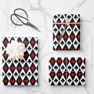 Cool tiled card suit pattern Casino party  Wrapping Paper Sheets