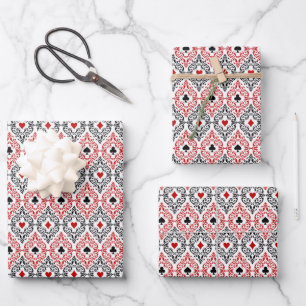 Cool tiled card suit pattern Casino party Wrapping Paper Sheets