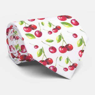 cool tiled cherry fruit pattern neck tie