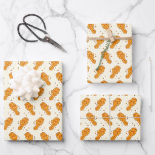 cool tiled chicken fast food pattern wrapping paper sheets