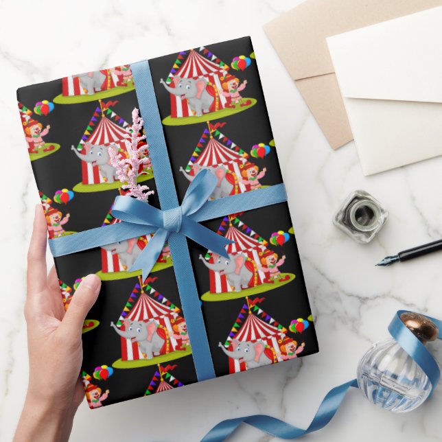 cool tiled circus clown party  wrapping paper (Gifting)