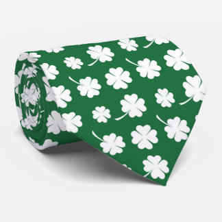Cool tiled four leaf clovers Saint Patrick's Day  Neck Tie