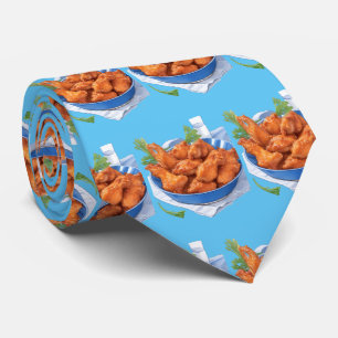 Cool tiled fried chicken pattern neck tie