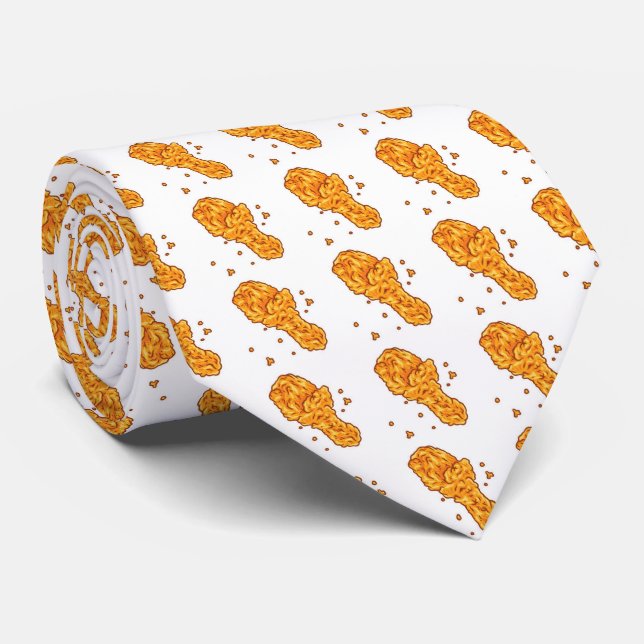 cool tiled fried chicken pattern neck tie (Rolled)