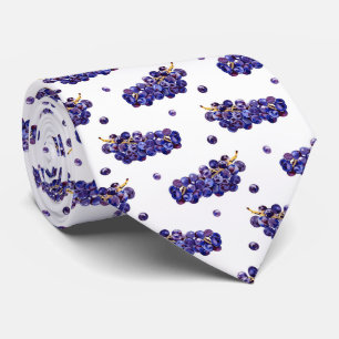 cool tiled grapes fruit pattern neck tie