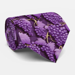 Cool tiled grapes pattern fruit neck tie