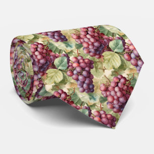 Cool tiled grapes pattern fruit neck tie