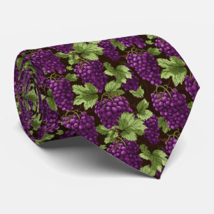 Cool tiled grapes pattern  neck tie
