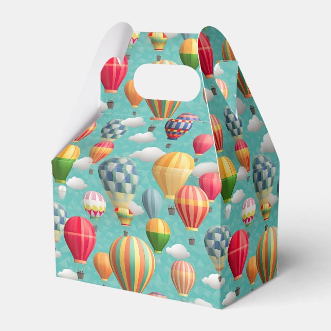 cool tiled hot air balloons party  favor boxes (Front Side)