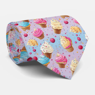 Cool tiled ice cream pattern neck tie