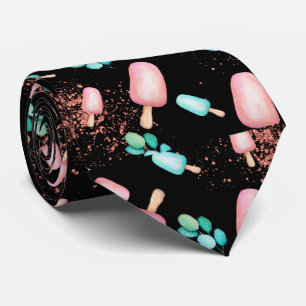 cool tiled ice cream pattern neck tie