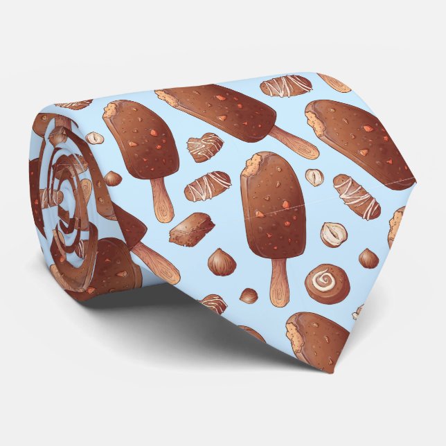 cool tiled ice cream pattern  neck tie (Rolled)
