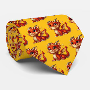 Cool tiled Japanese Dragon Neck Tie