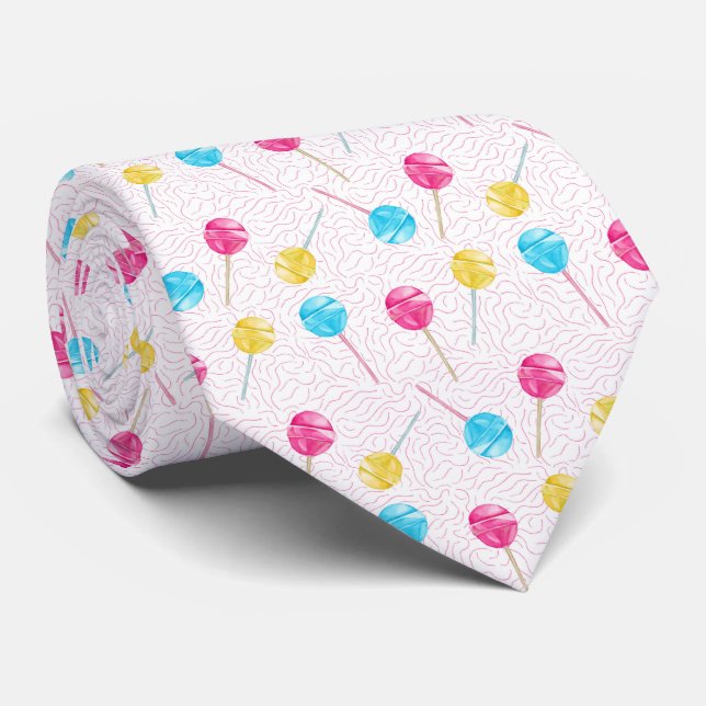 cool tiled lollipop pattern neck tie (Rolled)