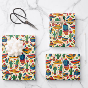 Cool tiled Mexican fiesta party Wrapping Paper Sheets