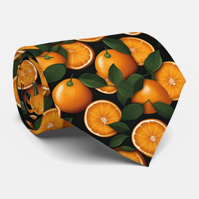 Cool tiled orange pattern  neck tie (Rolled)