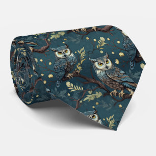 Cool tiled owl pattern neck tie