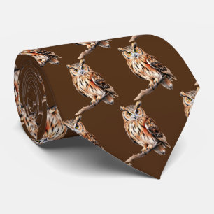 Cool tiled owl pattern  neck tie
