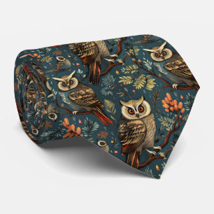 Cool tiled owl pattern  neck tie