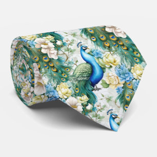 Cool tiled peacock pattern  neck tie