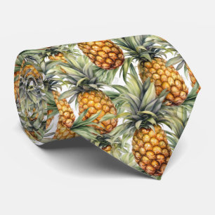 Cool tiled pineapple fruit pattern neck tie