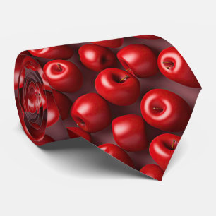 Cool tiled red apple pattern neck tie