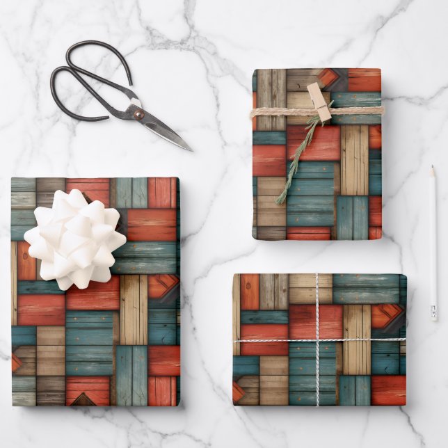 Cool tiled retro Western pattern  Wrapping Paper Sheets (Front)
