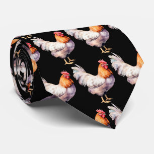 Cool tiled rooster lovers neck tie