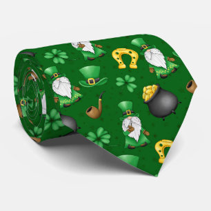 Cool tiled Saint Patrick's Day pattern leprechaun Neck Tie