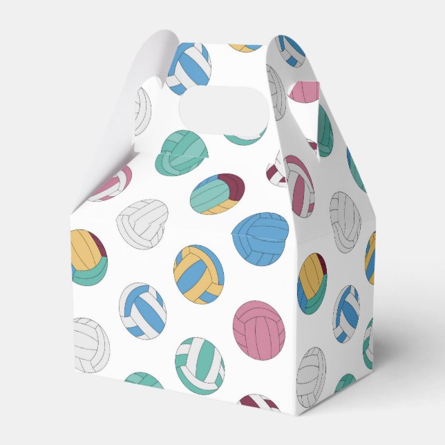 cool tiled sports volleyballs party  favor boxes (Back Side)