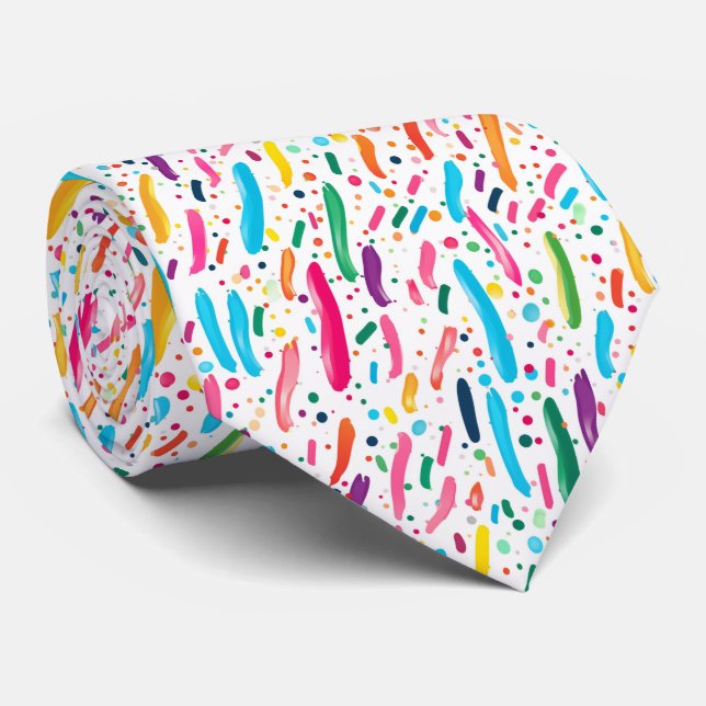 Cool tiled sprinkle pattern bakery  neck tie (Rolled)
