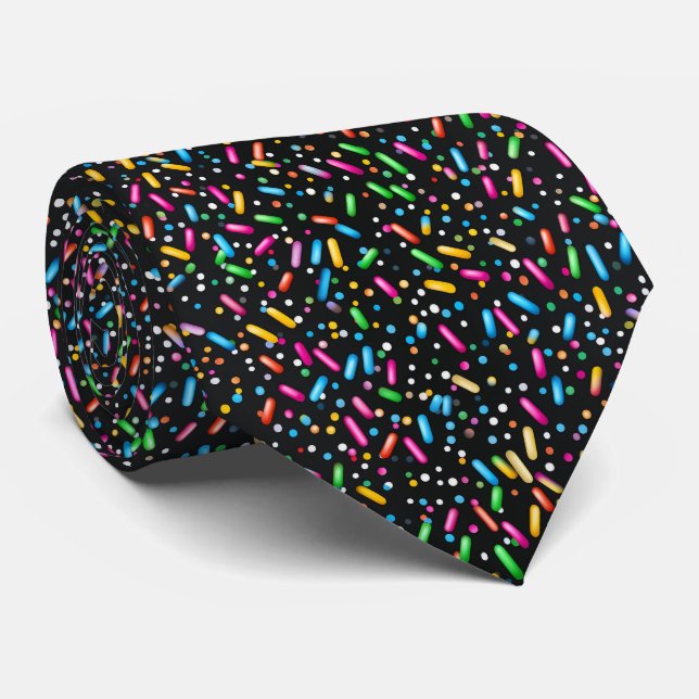 Cool tiled sprinkle pattern bakery  neck tie (Rolled)